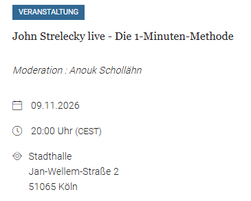 Veranstaltungstermin Jubiläumstour Strelecky