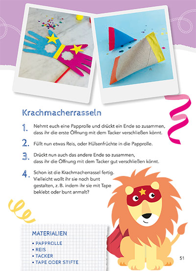 Basteltipp Rassel aus dem Buch Kita-to-Go: Mit Leoli kreativ durchs Jahr