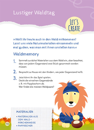 Basteltipp Waldmemory aus dem Buch Kita-to-Go: Mit Leoli kreativ durchs Jahr