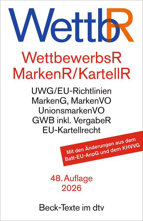 Cover des Buches Wettbewerbsrecht, Markenrecht und Kartellrecht von 