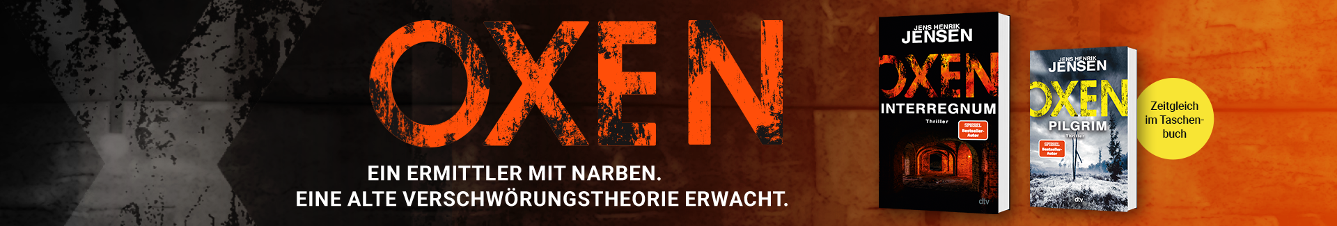 Schrift OXEN und Bücher Interregnum und Pilgrim