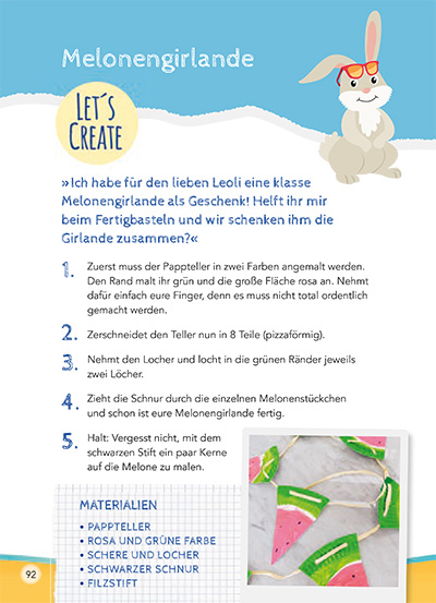 Basteltipp Melonengirlande aus dem Buch Kita-to-Go: Mit Leoli kreativ durchs Jahr