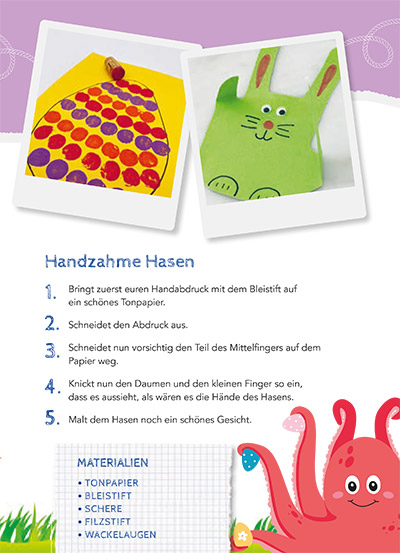 Basteltipp Hase aus dem Buch Kita-to-Go: Mit Leoli kreativ durchs Jahr