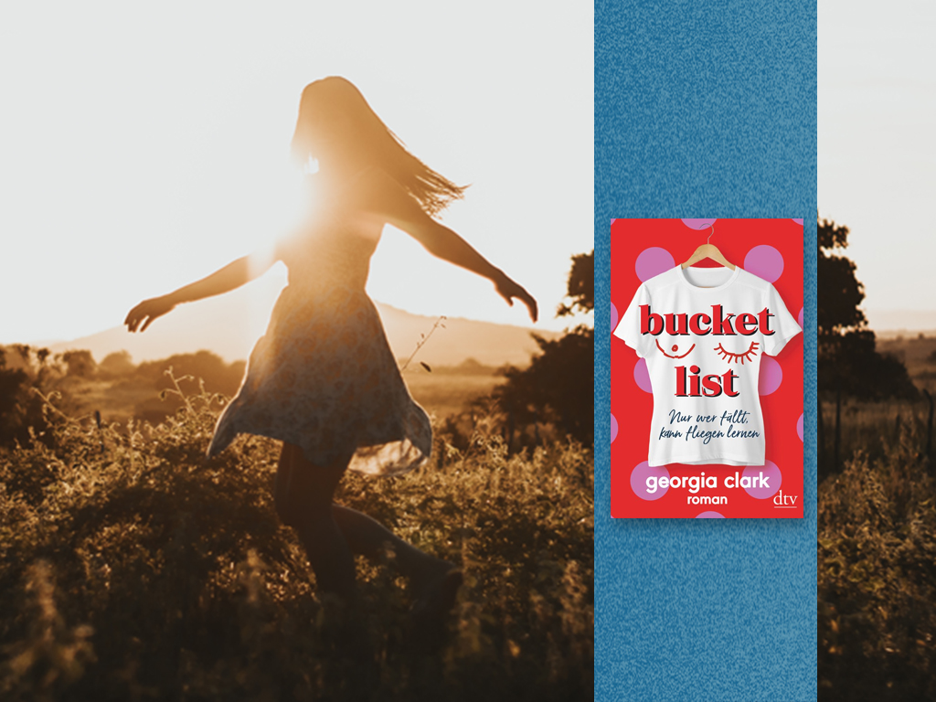 Foto der Autorin Georgia Clark und Buch Bucket list