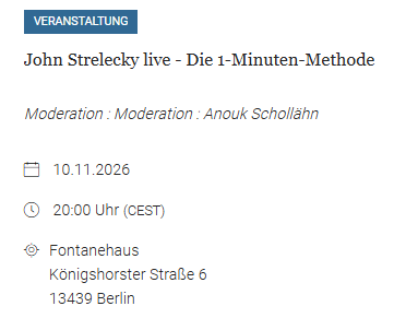 Veranstaltungstermin Jubiläumstour Strelecky