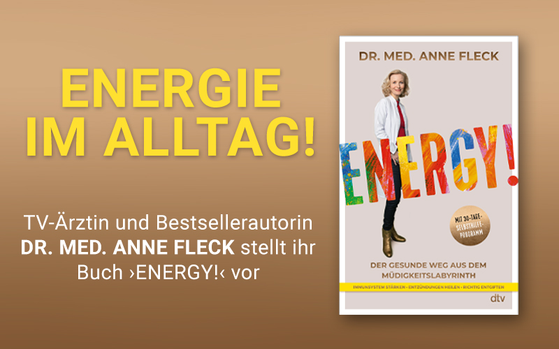 Buch Energy der Autorin Dr. Anne Fleck und Text Energie im Alltag.