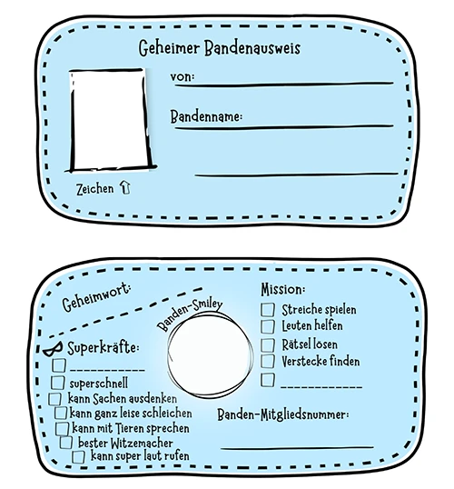 Vorlage für einen Bandenausweis zum Downloaden