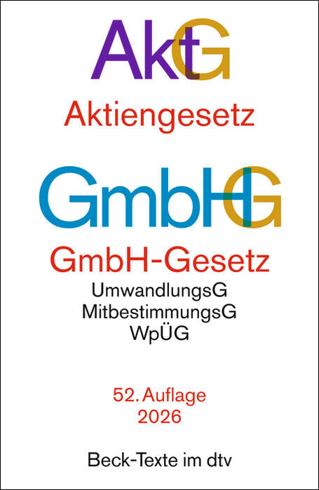 Cover des Buches Aktiengesetz, GmbH-Gesetz von 