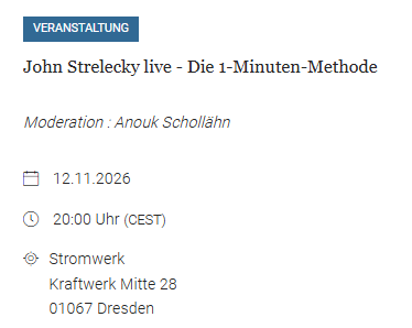 Veranstaltungstermin Jubiläumstour Strelecky