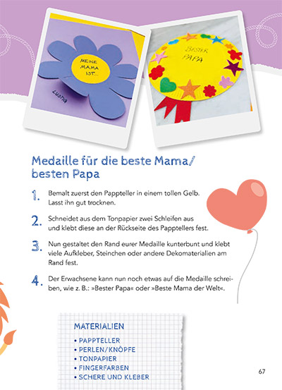 Basteltipp Muttertag Vatertag aus dem Buch Kita-to-Go: Mit Leoli kreativ durchs Jahr