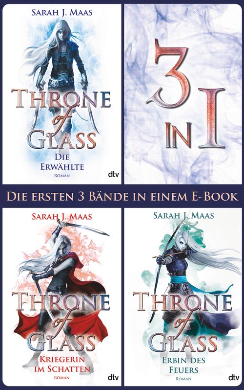Bild zur E-Book Aktion 3 in 1 von den ersten drei Bänden der Throne of Glass Reihe.