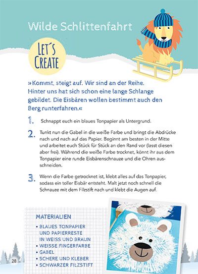 Basteltipp Eisbär aus dem Buch Kita-to-Go: Mit Leoli kreativ durchs Jahr