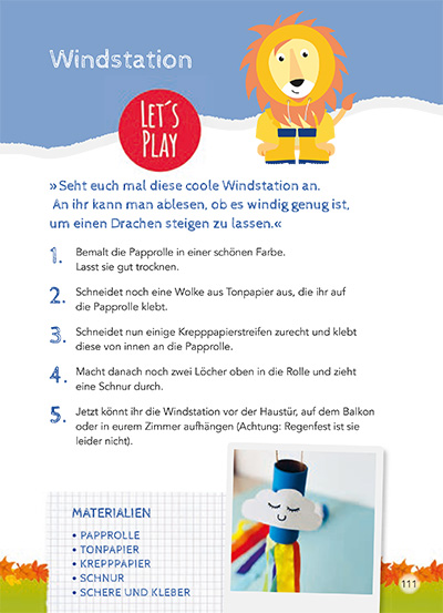 Basteltipp Windstation aus dem Buch Kita-to-Go: Mit Leoli kreativ durchs Jahr
