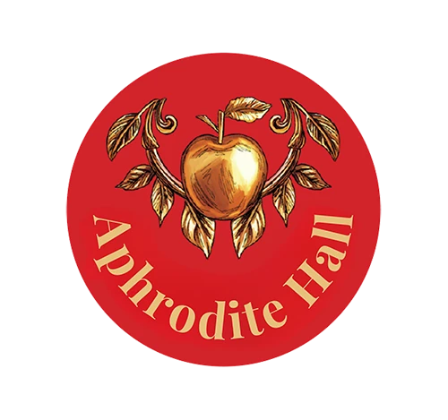 Wappen des Aphrodite-Hauses mit Apfel-Symbol aus dem Buch Aftermyth von Tracy Wolff