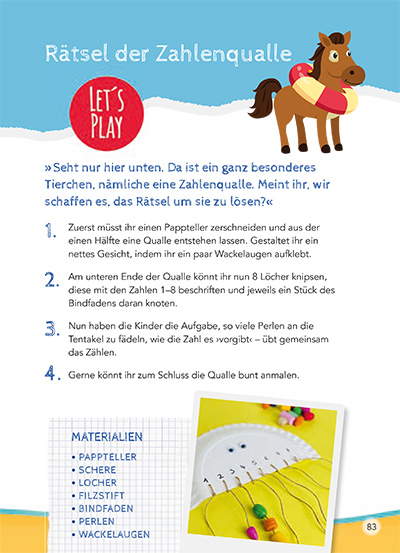 Basteltipp Zahlenqualle aus dem Buch Kita-to-Go: Mit Leoli kreativ durchs Jahr