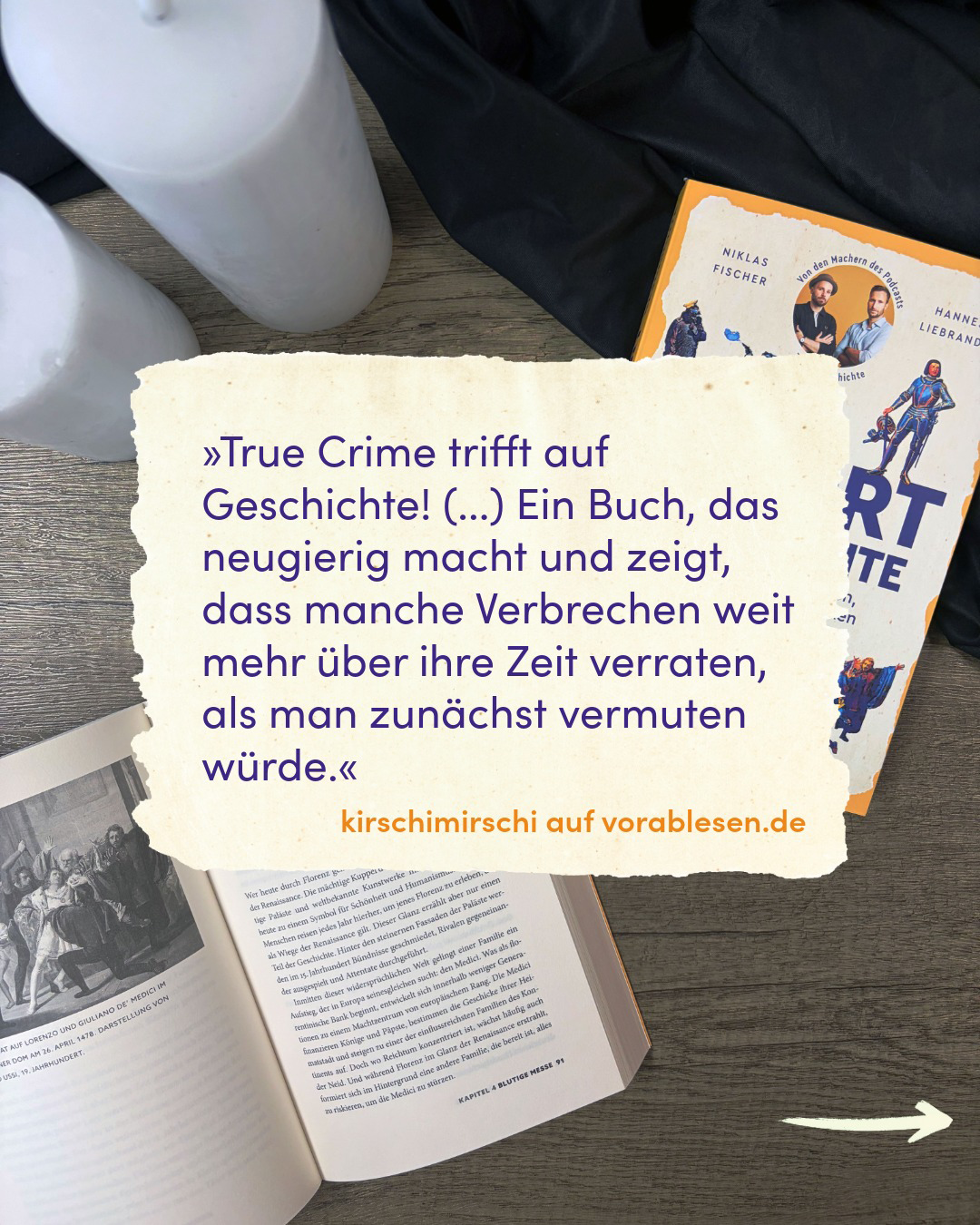 Leserstimme zum Buch "Tatort Geschichte" von Niklas Fischer und Hannes Liebrandt