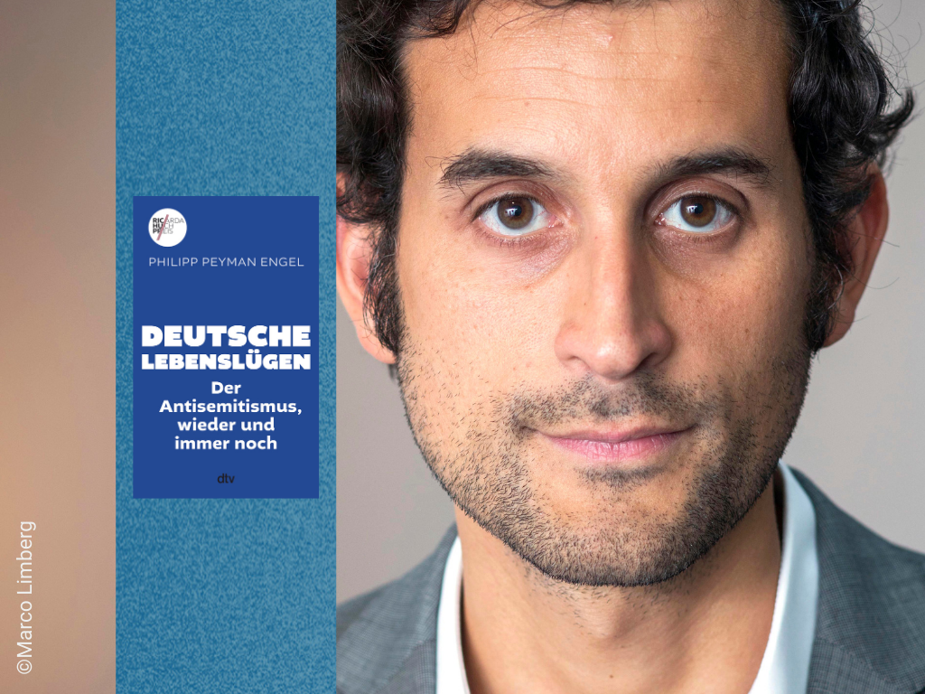 Foto des Autors Philipp Peyman Engel und Buch Deutsche Lebenslügen.
