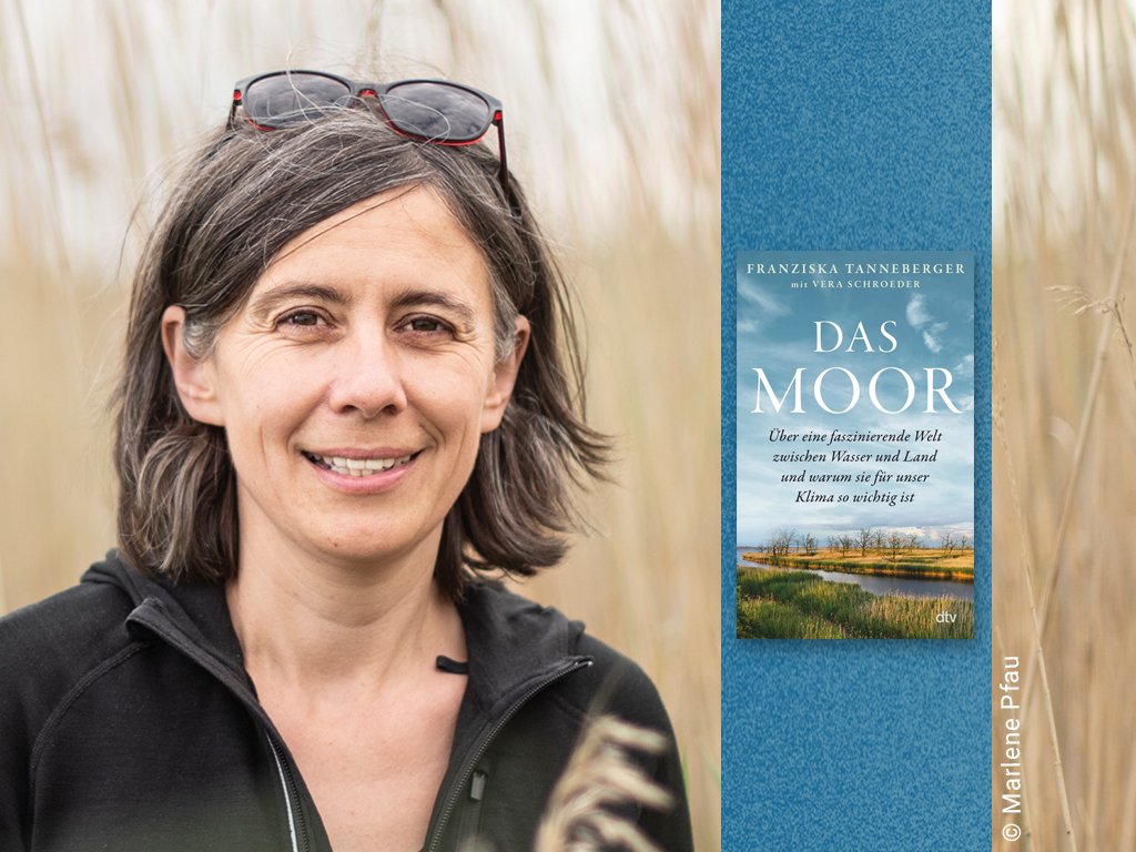 Foto der Autorin Dr. Franziska Tanneberger und Buch Das Moor.