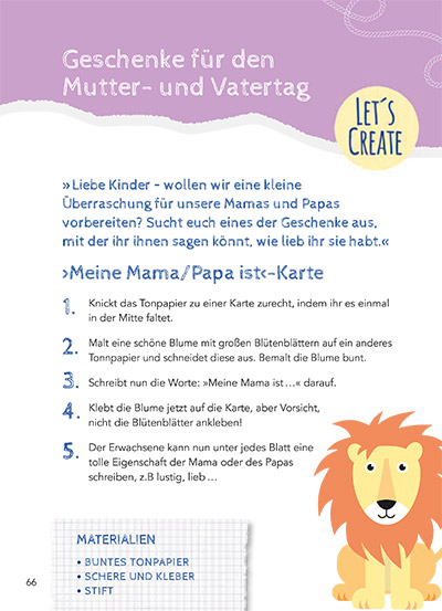 Basteltipp Muttertag Vatertag aus dem Buch Kita-to-Go: Mit Leoli kreativ durchs Jahr