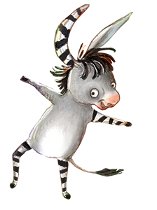Illustration eines tanzenden Zesels von Stefanie Scharnberg
