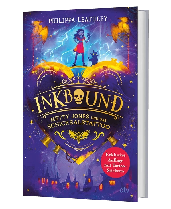 Cover des Buches Inkbound – Metty Jones und das Schicksalstattoo von Autorin Philippa Leathley