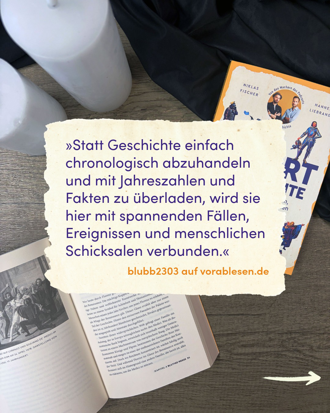 Leserstimme zum Buch "Tatort Geschichte" von Niklas Fischer und Hannes Liebrandt
