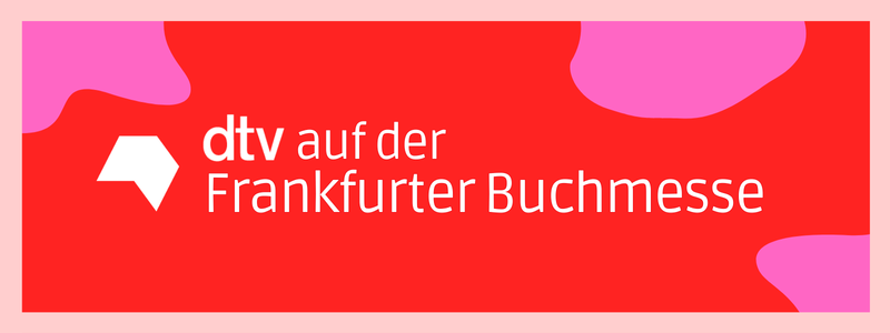 Text dtv auf der Frankfurter Buchmesse auf rotem Hintergrund