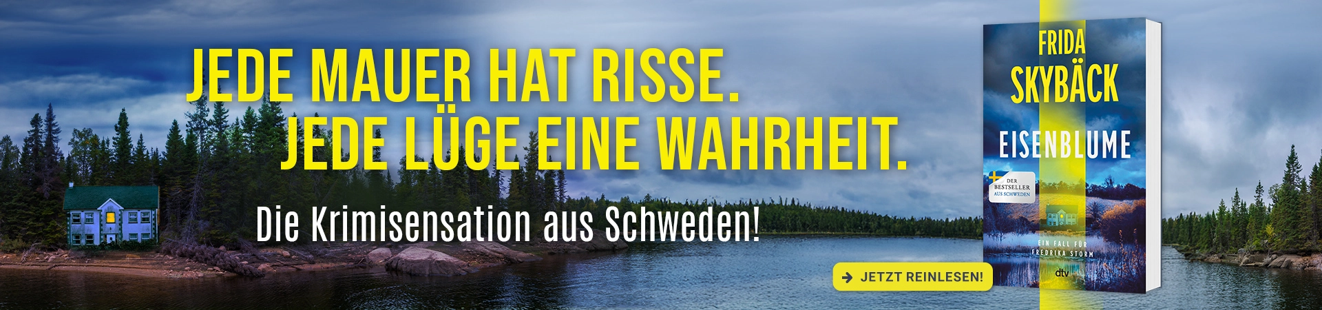 Schweden-Krimi Eisenblume von Frida Skybäck mit dem Text: Jede Mauer hat Risse. Jede Lüge eine Wahrheit.