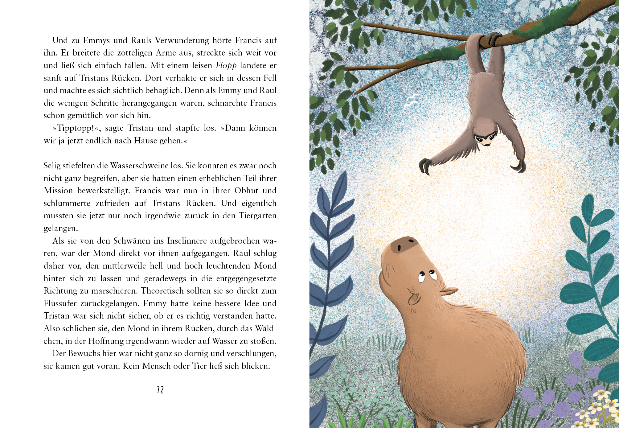 Drei Wasserschweine tauchen ab