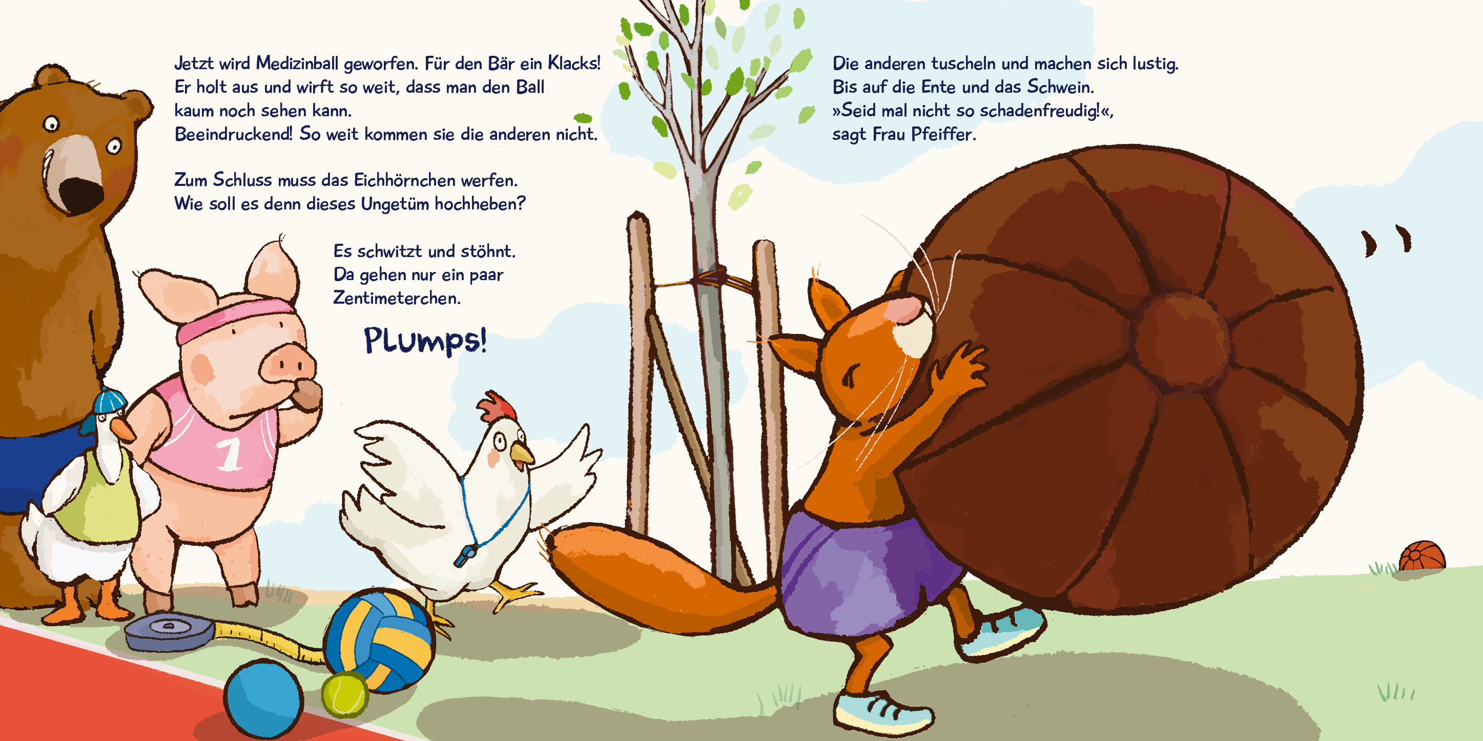 Weitsprung mit Schwein 