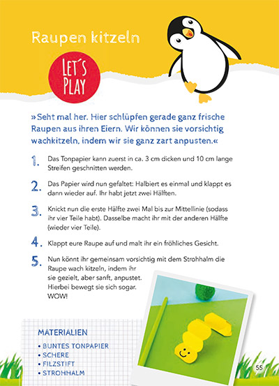 Basteltipp Raupe aus dem Buch Kita-to-Go: Mit Leoli kreativ durchs Jahr