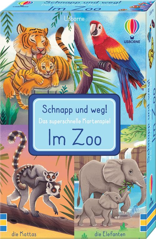 Cover des Buches Schnapp und weg! Das superschnelle Kartenspiel: Im Zoo von Abigail Wheatley
