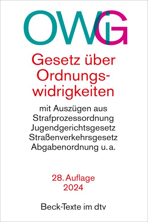 Gesetz über Ordnungswidrigkeiten Gesetz über Ordnungswidrigkeiten