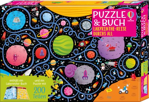 Cover des Buches Puzzle & Buch: Labyrinthe-Reise durchs All von 