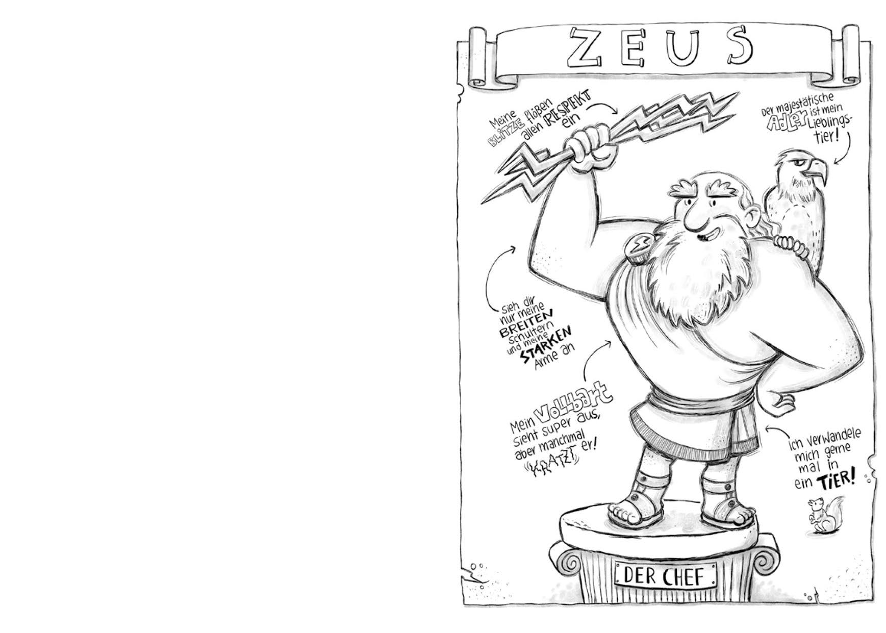 Cover des Buches Ich, Zeus, und die Bande vom Olymp Götter und Helden erzählen griechische Sagen von Frank Schwieger