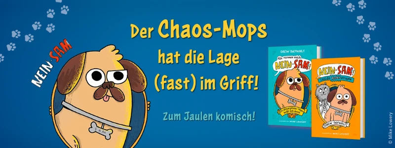 Nein-Sam. Der Chaos-Mops hat die Lage (fast) im Griff! Zum Jaulen komisch!