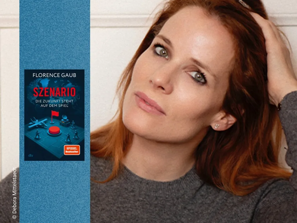 Foto der Autorin Florence Gaub und Buch Szenario.