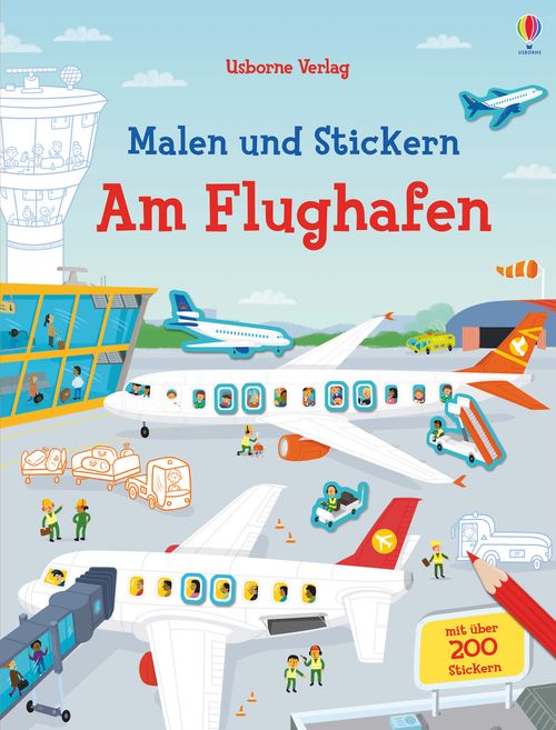Cover des Buches Malen und Stickern: Am Flughafen von Sam Smith, Simon Tudhope