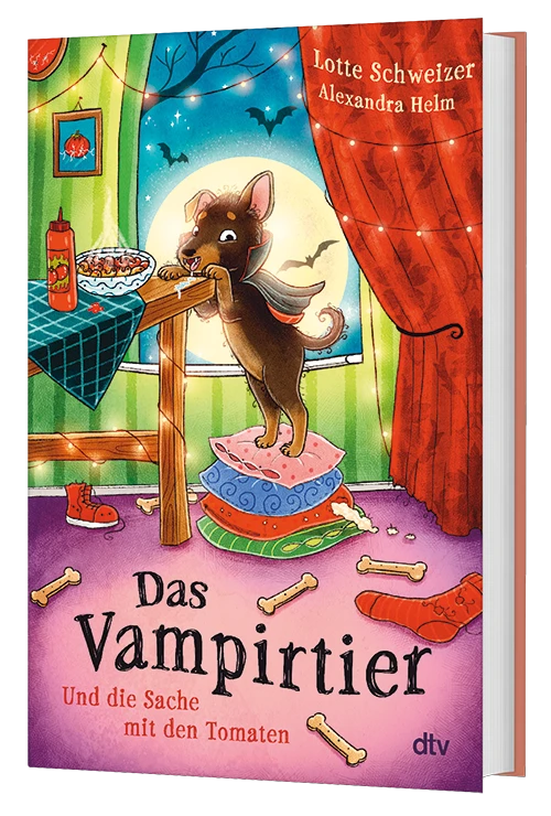 3D-Cover des Buches Das Vampirtier und die Sache mit den Tomaten (Band 1) von Lotte Schweizer
