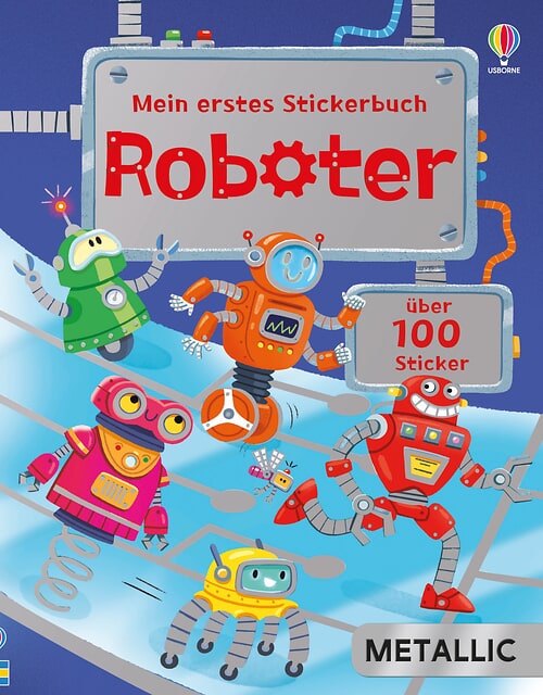 Cover des Buches Mein erstes Stickerbuch METALLIC: Roboter von Alice Beecham