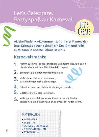 Basteltipp Faschingsmaske aus dem Buch Kita-to-Go: Mit Leoli kreativ durchs Jahr
