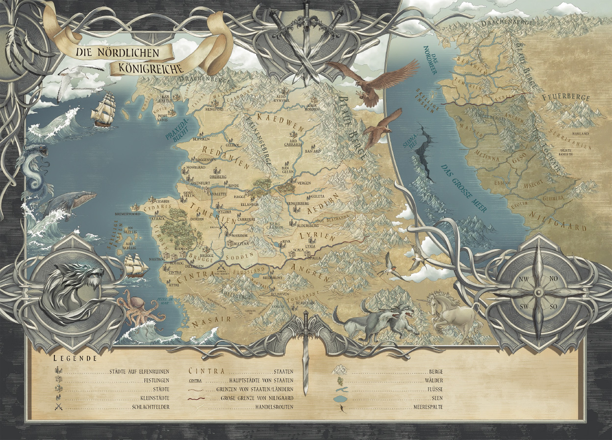 Landkarte Die nördlichen Königreiche aus der Witcher-Reihe