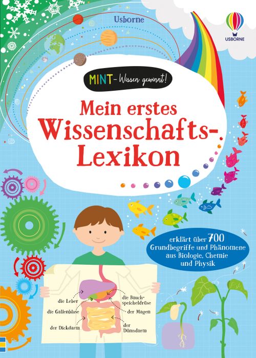 Cover des Buches MINT – Wissen gewinnt! Mein erstes Wissenschafts-Lexikon von Sarah Khan, Lisa Jane Gillespie
