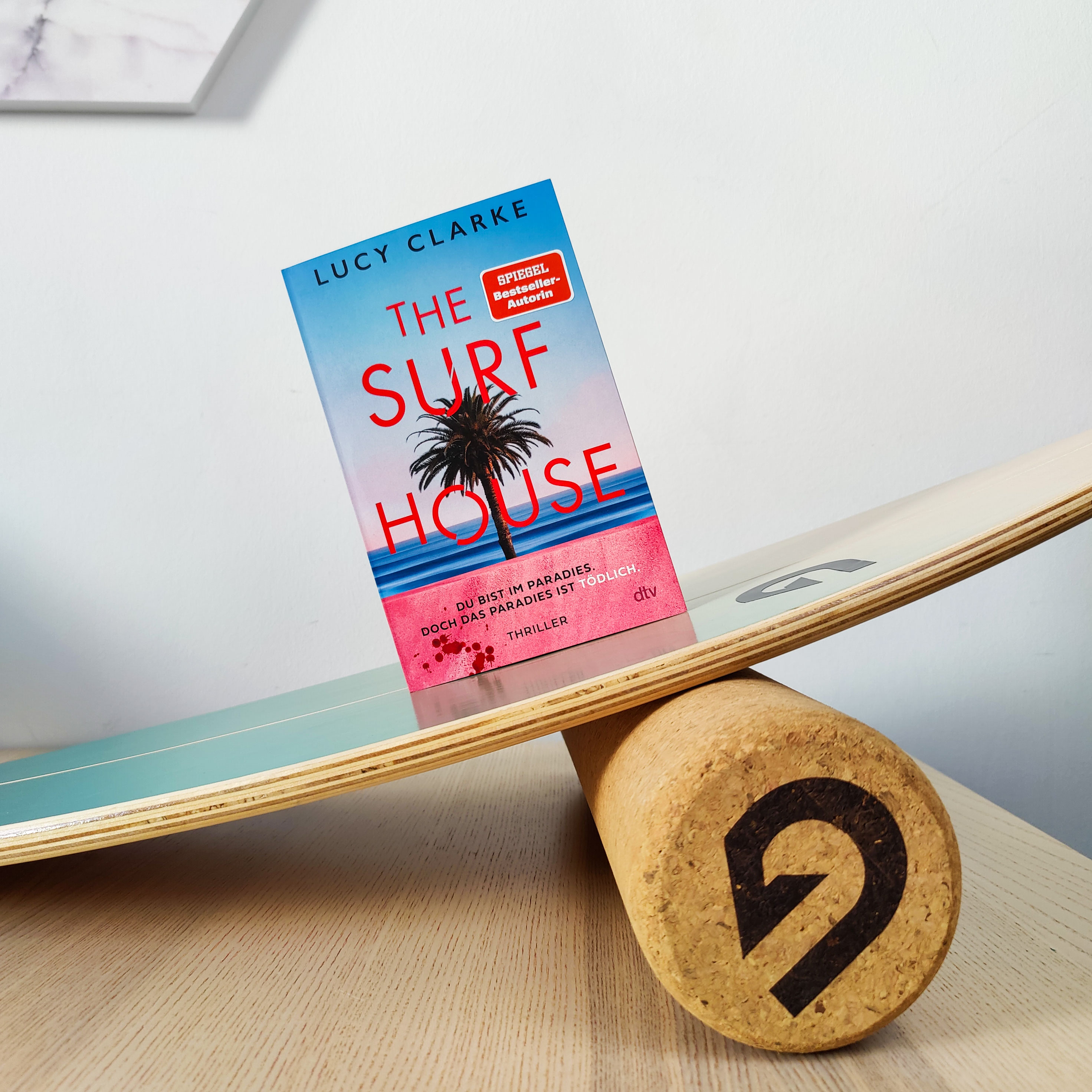 Buch The Surf House udn ein Surf Balance Board