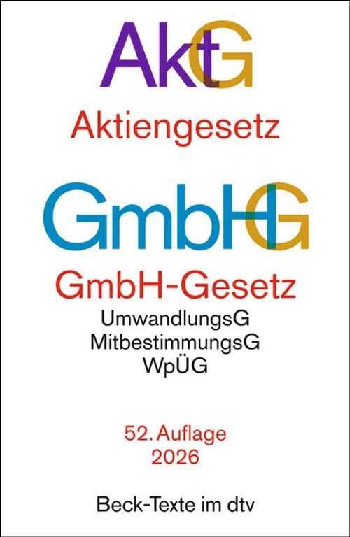 Cover des Buches Aktiengesetz, GmbH-Gesetz von 