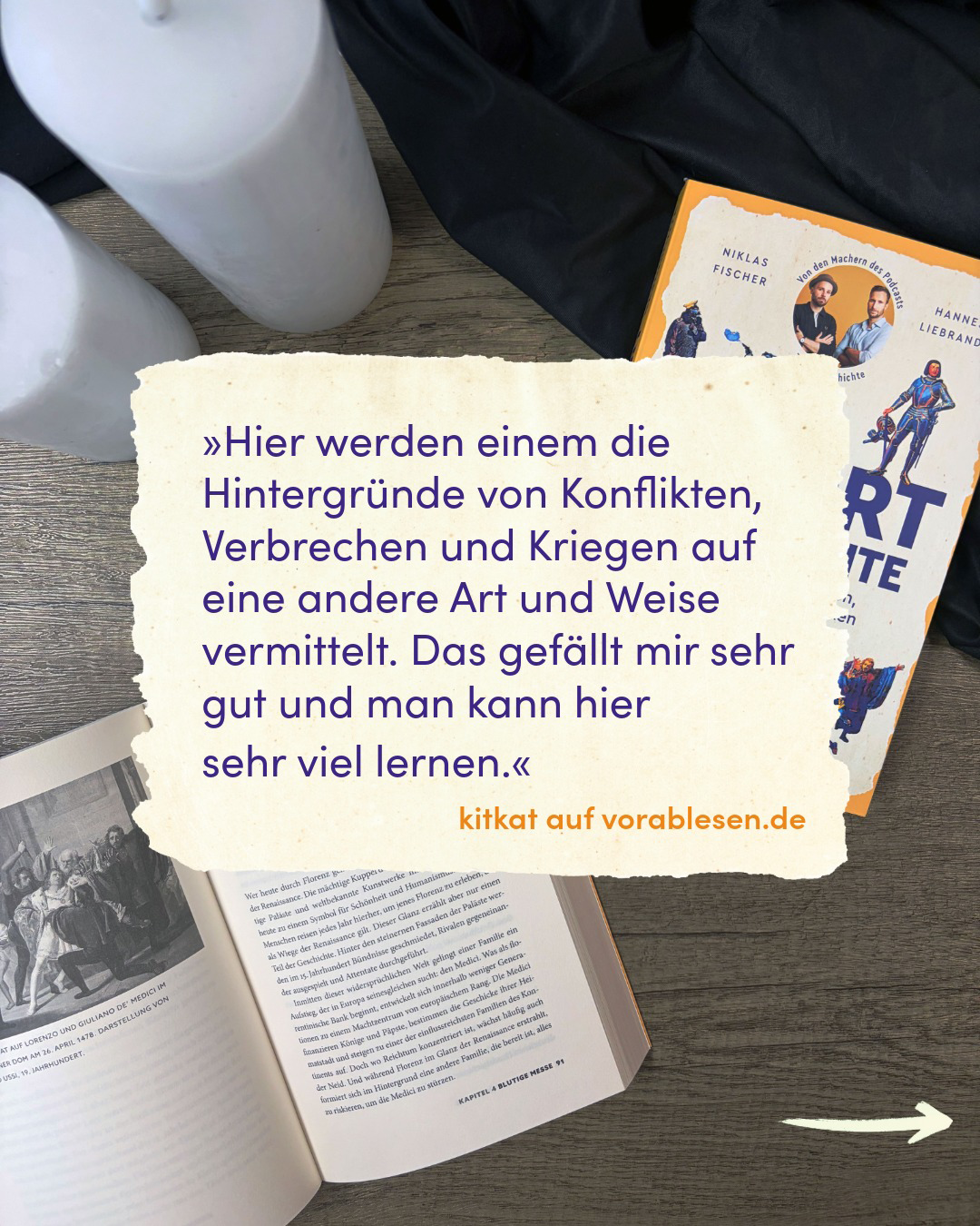 Leserstimme zum Buch "Tatort Geschichte" von Niklas Fischer und Hannes Liebrandt
