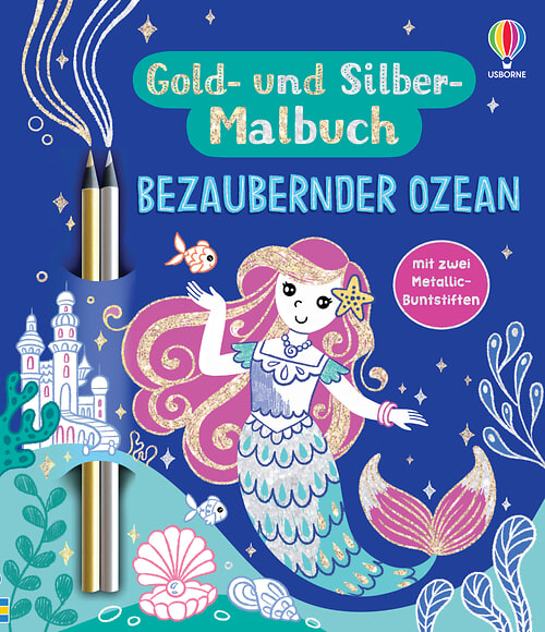 Cover des Buches Gold- und Silber-Malbuch: Bezaubernder Ozean von Minna Lacey