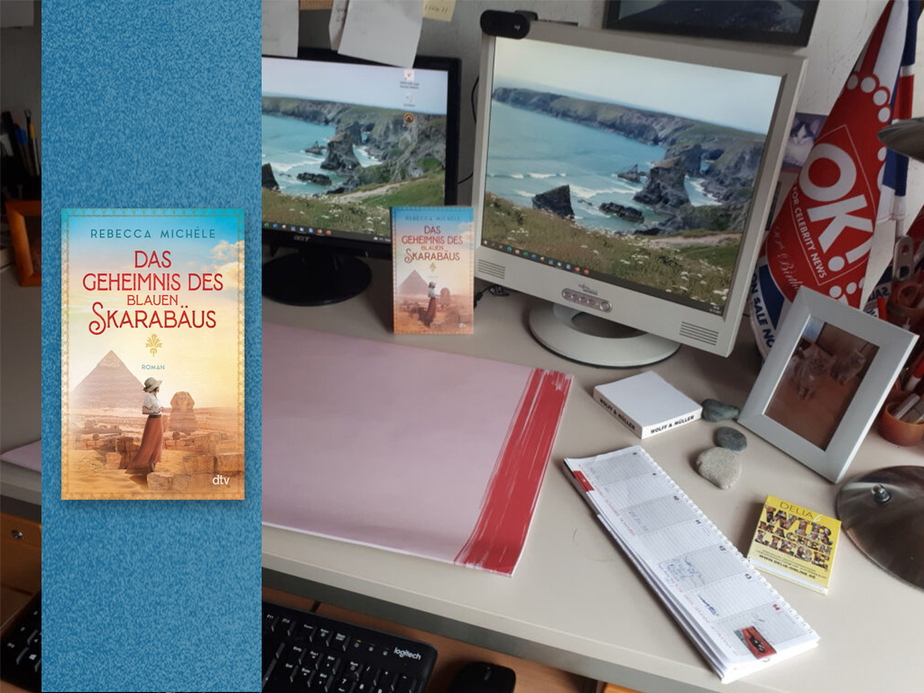 Foto des Arbeitsplatzes von Autorin Rebecca Michele.