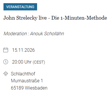 Veranstaltungstermin Jubiläumstour Strelecky