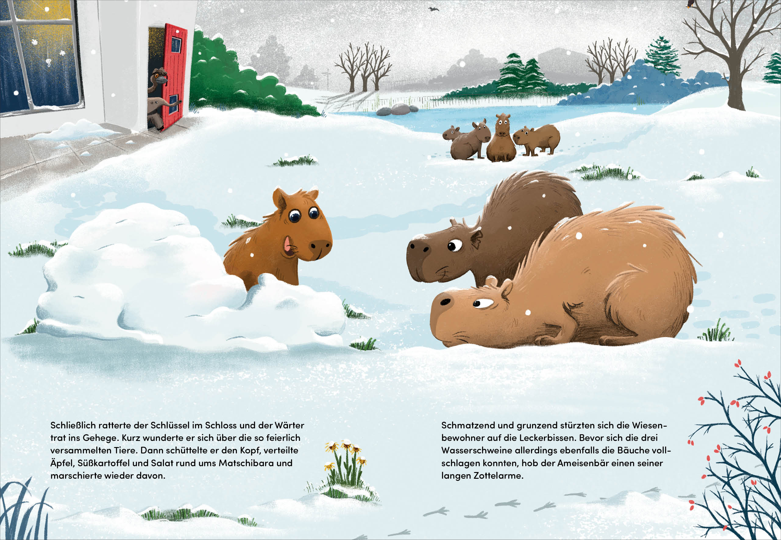 Drei Wasserschweine & der allererste Schnee